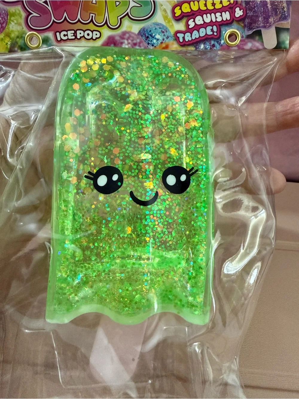 Sugar Swaps Glittery Green Popsicle Squishy Toy - Kids Learning Toy